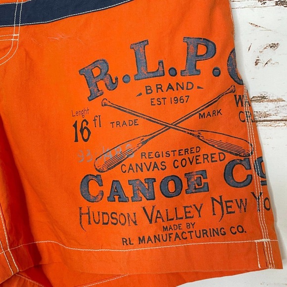 Polo By Ralph Lauren XL Mens Orange Drawstring Waist Swim Board Shorts - Picture 3 of 10